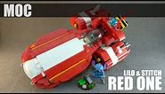 Lilo & Stitch Red One Police Cruiser Lego w/ Retractable Laser Gun