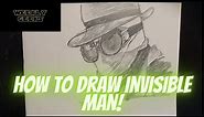 How to draw Invisible Man! Easy and simple drawings!