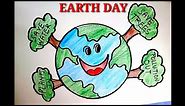 How to draw save earth save life l| Happy earth day drawing poster for kids... step by step.