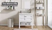 Hanover 55.12 in W x 22.05 in D x 33.46 in. H Roseville Vanity Cabinet with Sink Combo, 5 Drawers,White Cabinet HANVN0108-55-1WH