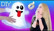 DIY Giant Ghost Emoji Out Of Clear Tape – How To Make Clear Tape Ghost Nightlight