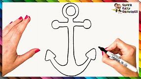 How To Draw An Anchor Step By Step ⚓ Anchor Drawing Easy