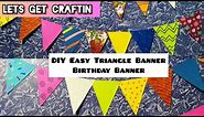 How To Make Flag Banner | DIY Triangle Birthday Party Banner | Party Backdrops | Mini Pennant Banner