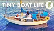 Living on a TINY 28ft Salvaged Sailboat for 2 Years + BOAT TOUR