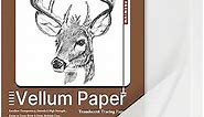 Translucent Vellum Paper, Oplymio 50 Sheets 102GSM Printable Vellum Paper, Transparent Paper for Card Inserts, Invitations, Envelope, Belly Bands, Tracing(8.5 x 11 Inches)
