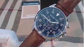 Men's Michael Kors Gage Chronograph Leather Strap Watch MK8362