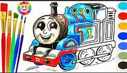 HOW TO DRAW THOMAS - Coloring with Thomas and Friends - Train Video For Children