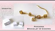 Pandora Charms | Shooting Star Hearts Double Dangle | Sparkling Pavé Lines & Logo Clip Charm