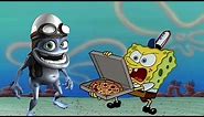 Crazy frog trying to get a pizza from Spongebob