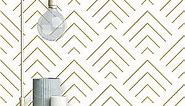 Heroad Brand Peel and Stick Wallpaper Geometric Wallpaper Gold and White Contact Paper Self Adhesive Removable Wallpaper for Cabinets Walls Countertop Waterproof Thicken Vinyl 78.7"x17.3"