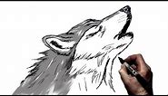 How to Draw A Howling Wolf | Step by Step