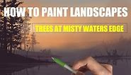 HOW TO PAINT LANDSCAPES MADE EASY: Trees at waters edge - painting tutorial iPad Pro + Apple Pencil