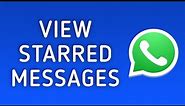 How to View Starred Messages in WhatsApp on PC
