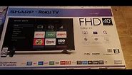 SHARP ROKU TV 40 INCH 1080p FHD LED SMART LC-40LB601U UNBOXING SETUP INSTALLING 1/30/2020