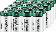 rapthor CR123A 3V Lithium Battery 1650mAh 20 Pack High Power CR123 123A 123 CR17345 Photo Batteries PTC Protected for Cameras Flashlight Alarm Smart Sensors (Non-Rechargeable, Not for Arlo)