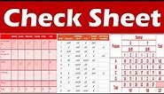 Check Sheet - Basic Six Sigma Tools.