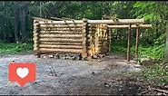 We begin to build a Russian cabin. Log cabin. [Eps.1]