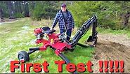 My Red Rock/ Trencherman Mini Towable Backhoe from Princess Auto FIRST TEST !!!!