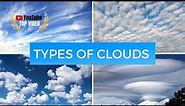 Cloud types: stratus, cumulus, cirrus, nimbus + strange formations