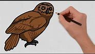 How to draw an Owl Step by Step | Easy Owl Drawing Lesson | Owl Drawing Tutorial