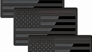Embossed 3D Metal All Black American Flag Emblem Decal Stickers (3 Pack), Matte Black 5" x 3" Patriotic USA US Flag Car Decals Bumper Stickers for Truck, Window, Motorcycle, Support US Military