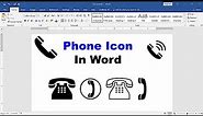 How to Insert Phone Icon in Word (Microsoft)