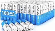Voniko - Premium Grade AAA Batteries -100 Pack - Alkaline Triple A Battery - Ultra Long-Lasting, Leakproof 1.5v Batteries - 10-Year Shelf Life