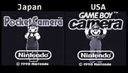 Game Boy Camera Title Screen Comparison USA/Japan