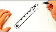 How to draw a Flute | Flute Instrument Easy Draw Tutorial