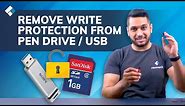 4 Ways Remove Write Protection From USB Pendrive | "The disk is write protected" [Fix]?