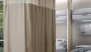 Fcosie Room Divider Privacy Cubicle Curtain Hospital Curtain with Flat Hooks for Hospital Medical Clinic Basement Space Divider Curtains - Hooks Included - 1 Panel - 10ft Wide x 7ft Long - Taupe