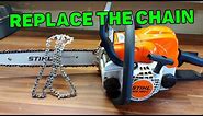How to Put a Chainsaw Chain on Properly | Stihl MS180