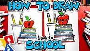 Back To School! How To Draw A Stack Of Books - Art For Kids Hub -