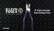 Klein Tools D213-9NE Pliers, Made in USA, 9-Inch Side Cutters, High Leverage Linesman Pliers Cut Copper, Aluminum and other Soft Metals