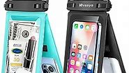 Niveaya Double Space Waterproof Phone Pouch - 2 Pack, Waterproof Phone Lanyard Case with iPhone 15/14/13/12 Pro Max/Pro/8 Plus, Galaxy S22/S21/S20/S10/Note 20/10/9 up to 7", Dry Bag for Vacation.