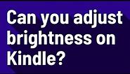 Can you adjust brightness on Kindle?