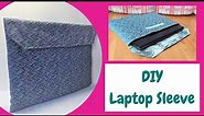 DIY Laptop sleeve in any size/Easy to sew fabric laptop cover for 17 inches