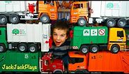 Recycling Truck Surprise Toy Unboxing! Bruder Garbage Trucks Pretend Play for Kids | JackJackPlays