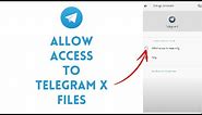 How to Allow Access to Telegram X Files 2024?