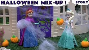 Halloween Frozen Costume Mix Up for Elsa and Anna