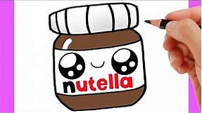 HOW TO DRAW A CUTE NUTELLA kawaii/ como desenhar nutella kawaii/ como dibujar nutella kawaii