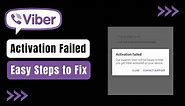 How To Fix Viber Activation Failed ! (2023)