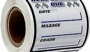 Oil Change Service Reminder Stickers / 250 Clear Window Labels / 2" x 2" Checkered Flag Oil Change Reminders/Made in The USA