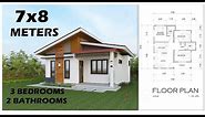 7x8 METERS HOUSE DESIGN (56 Sqm. / 3 Bedrooms)