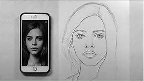 Perfect Face Outline Using Mobile for Beginners | Now you can Draw any Face with this Easy Technique
