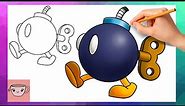 How To Draw Bob-Omb from Super Mario | Cute Easy Step By Step Drawing Tutorial