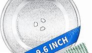 9.6" Microwave Plate Replacement Microwave Glass Turntable Plate for LG, GE, Magic Chef, Hotpoint, Panasonic, Kenmore etc. - 9.6" / 24.5cm Microwave Tray Replacement Glass Plate with Cleaning Cloth