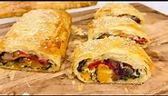 Savoury Strudel Made With Phyllo Pastry / Vegetable Strudel Recipe