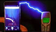 Charging NOKIA 3310 with one million volts! A 10-core Smartphone vs NOKIA! Who wins?