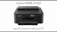 Canon PIXMA TS702/TS702a - Printing A Disc Label From Your Windows PC